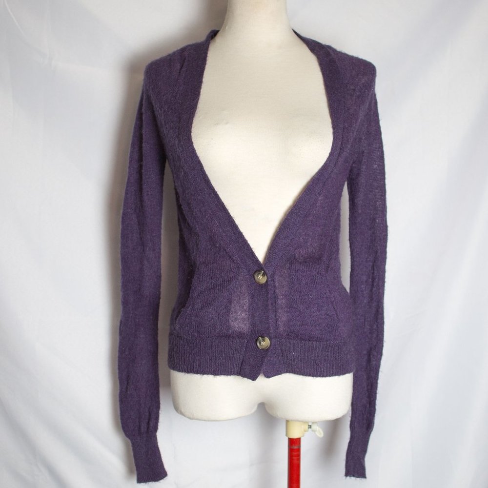 American Eagle Purple Wool Blend Cardigan XS
